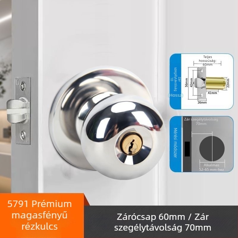 Ball lock belső ajtózár, multifunkcionális, vasból, modell 5831, modern stílus