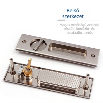 Asabi 9026 csúszóajtó zár, cinkötvözetből készült, beépített fogantyúval, rejtett mechanizmus, fa ajtókhoz, ideális erkély- és konyhai ajtókhoz, modern minimalist stílus