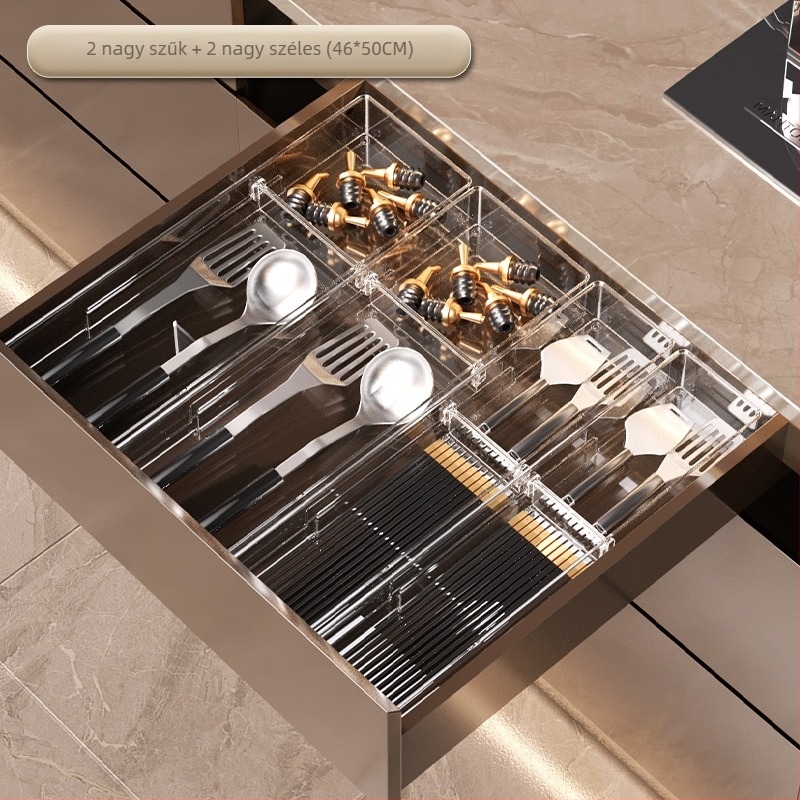 Fiók rendeződoboz átlátszó PET anyaggal, egyszerű és modern stílus, padlón álló, egyszintes, testre szabható