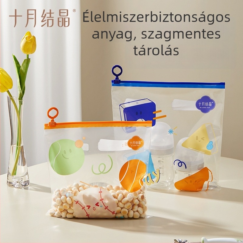 October Crystal Baba pelenka-tároló táskák cipzáras zárással és pull-tab megoldással, PE anyag, 10 darab