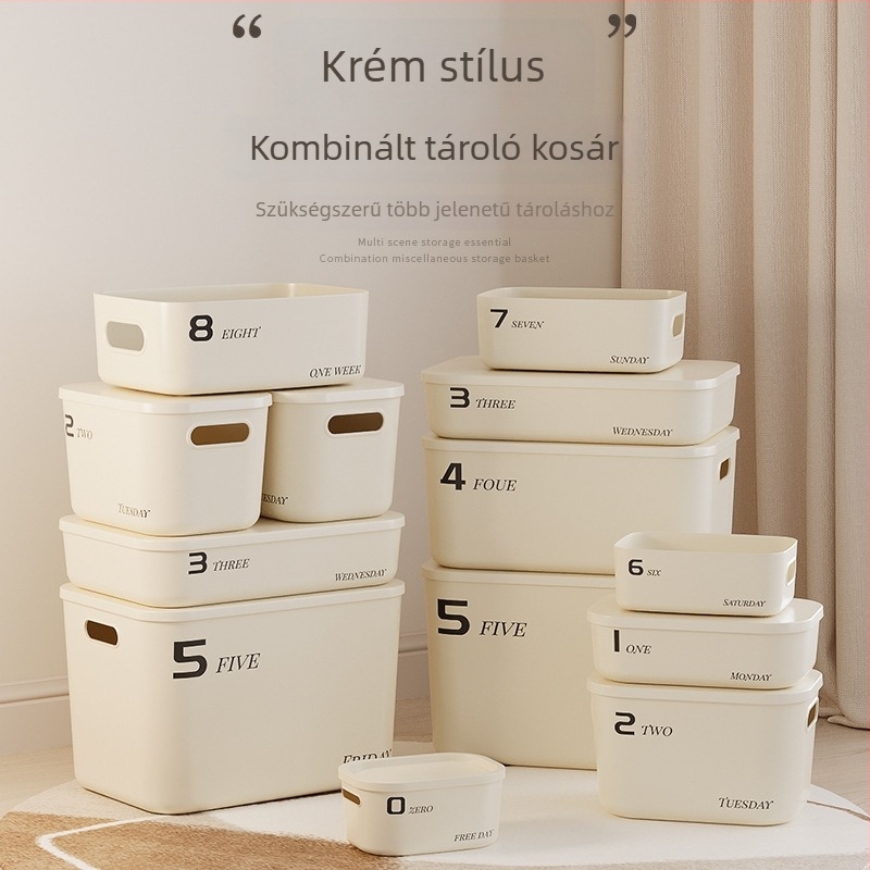 Tárolódoboz, műanyagból, 45 L, fedél nélküli, modern egyszerű stílus