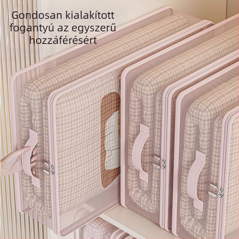 Paplan tároló táska, kocka alakú hálóanyagból, többfunkciós hálószobai szervező, modern minimalist stílus