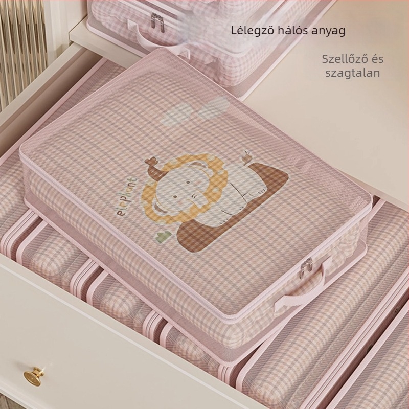 Paplan tároló táska, kocka alakú hálóanyagból, többfunkciós hálószobai szervező, modern minimalist stílus