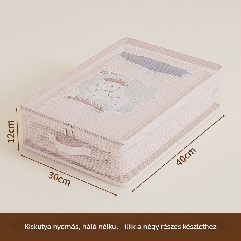 Paplan tároló táska, kocka alakú hálóanyagból, többfunkciós hálószobai szervező, modern minimalist stílus