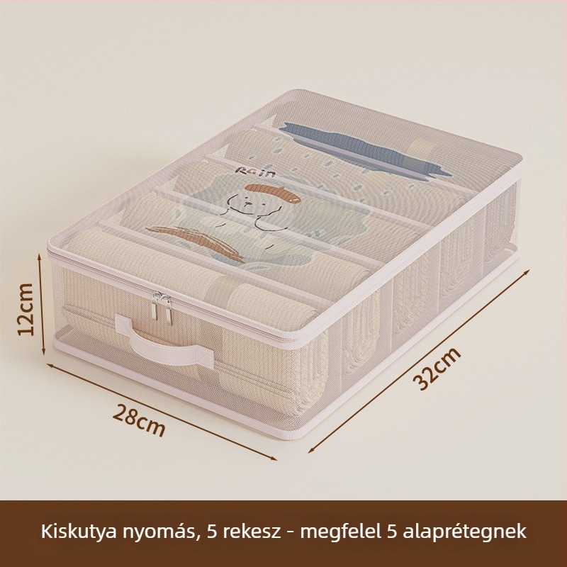 Paplan tároló táska, kocka alakú hálóanyagból, többfunkciós hálószobai szervező, modern minimalist stílus