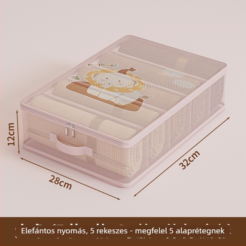 Paplan tároló táska, kocka alakú hálóanyagból, többfunkciós hálószobai szervező, modern minimalist stílus