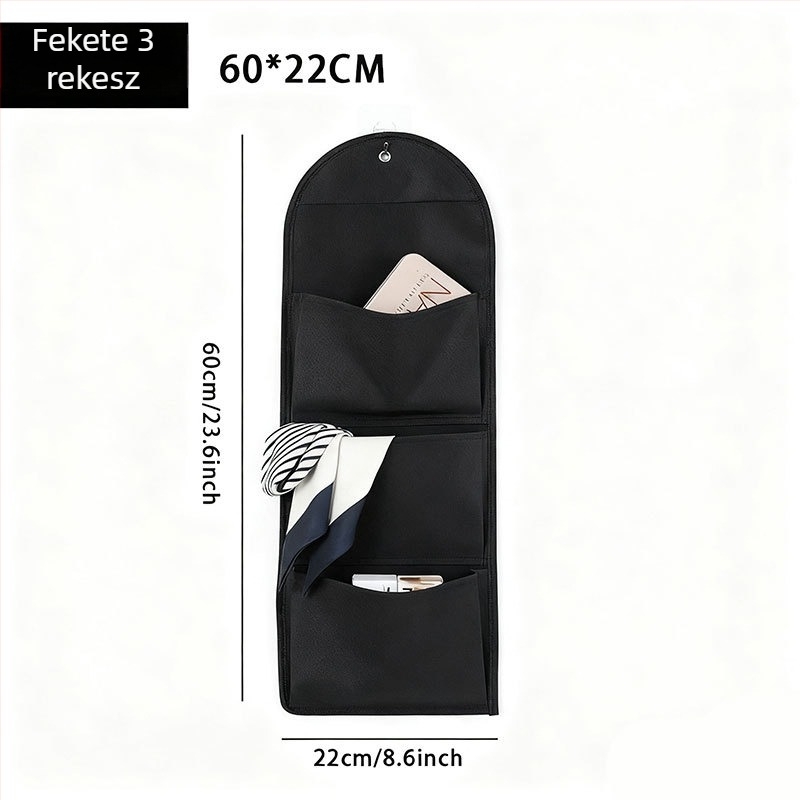 Falihoz rögzíthető függő tároló táska a gardróbhoz, nem szőtt anyagból, multipurpose hálószobai rendező, CD-khez, magazinokhoz és képeslapokhoz alkalmas, ajtó mögötti modell