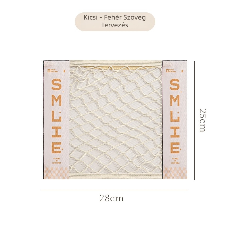 Konyhai falra szerelhető hálós tároló táska Velcro rögzítéssel, poliészter, modell Y, többfunkciós