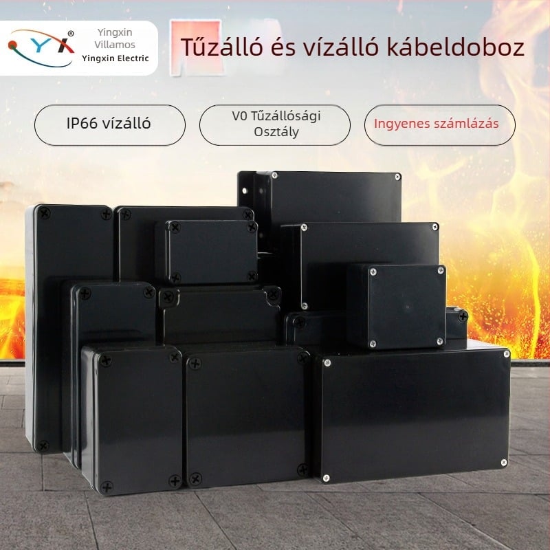 Kültéri vízálló ABS műanyag kapcsolódoboz, V0 tűzálló ház