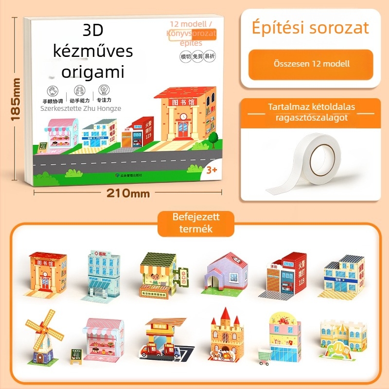 3D origami készlet gyerekeknek – papírból készült oktatási játék 4–6 éveseknek