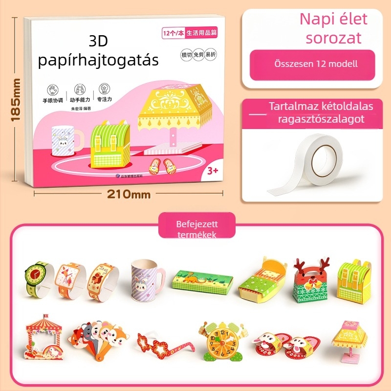 3D origami készlet gyerekeknek – papírból készült oktatási játék 4–6 éveseknek