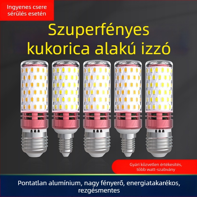 LED kukoricaizzó, E27/E14 talp, 220V, 1000 lm, 3000K, 360° fénycsóva
