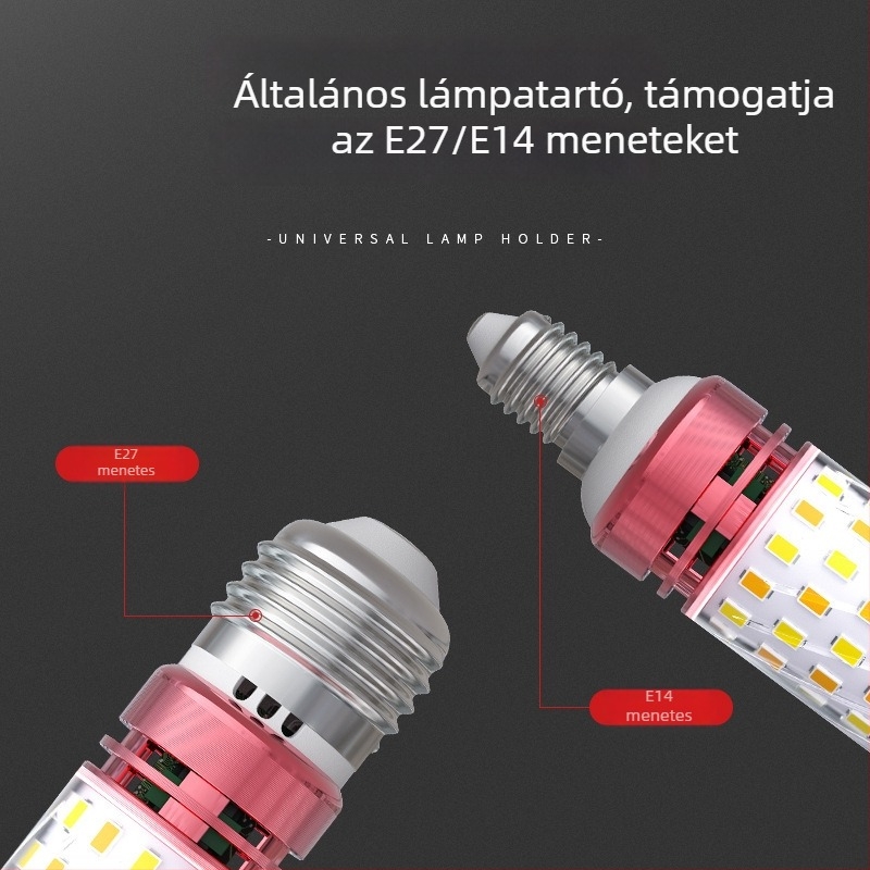 LED kukoricaizzó, E27/E14 talp, 220V, 1000 lm, 3000K, 360° fénycsóva