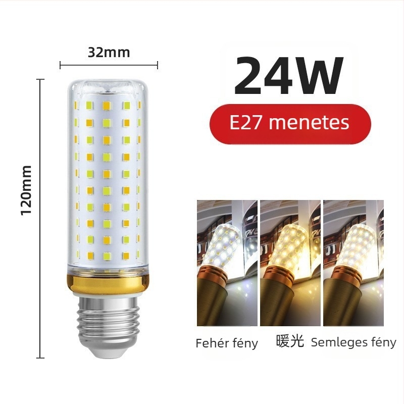 LED kukoricaizzó, E27/E14 talp, 220V, 1000 lm, 3000K, 360° fénycsóva