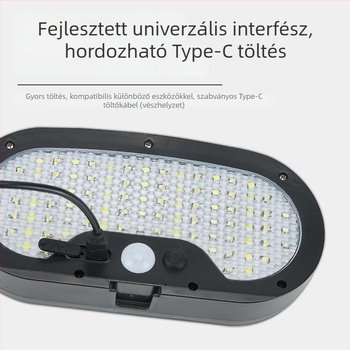Napelemes kültéri LED lámpa mozgásérzékelővel kerthez és kerítéshez — IP65, 3,6V, 6–12 óra működés
