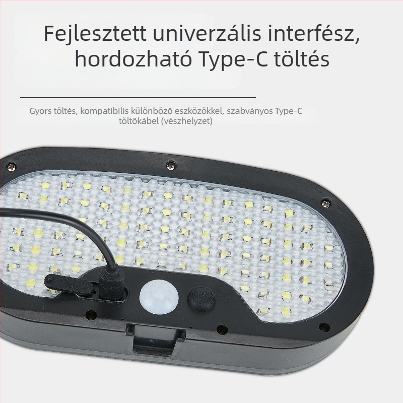 Napelemes kültéri LED lámpa mozgásérzékelővel kerthez és kerítéshez — IP65, 3,6V, 6–12 óra működés