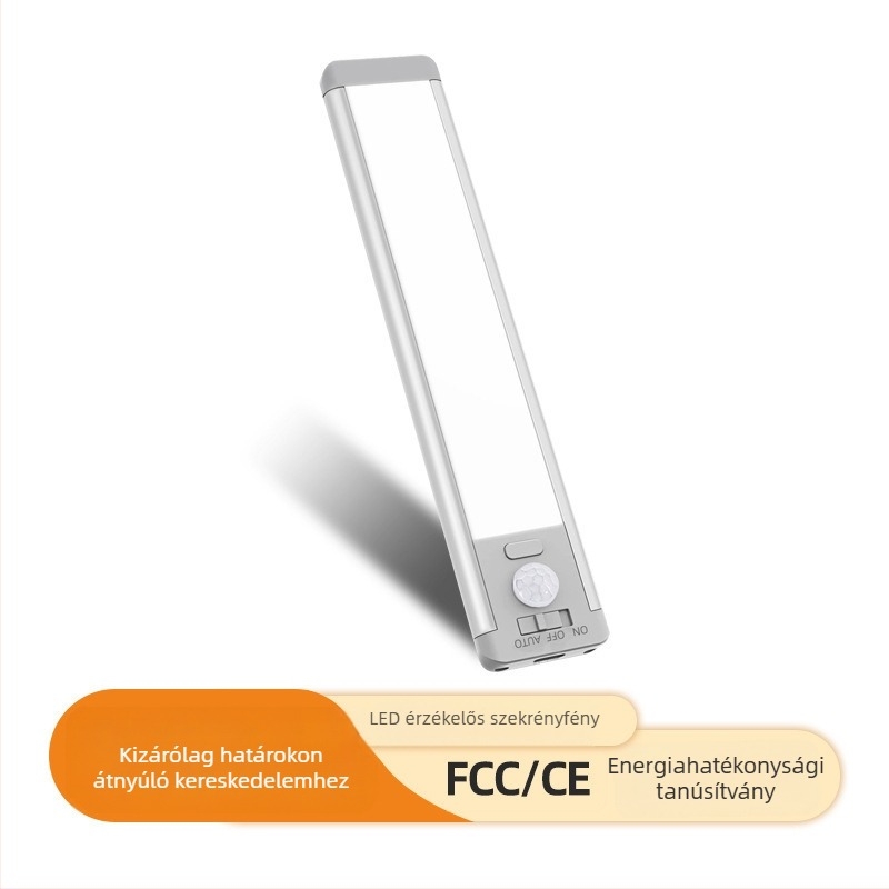 Szenzoros éjszakai lámpa szekrényhez — vezeték nélküli, hosszú öntapadós szalag, beépített akkumulátor, három színhőmérséklet, 16 színváltozat