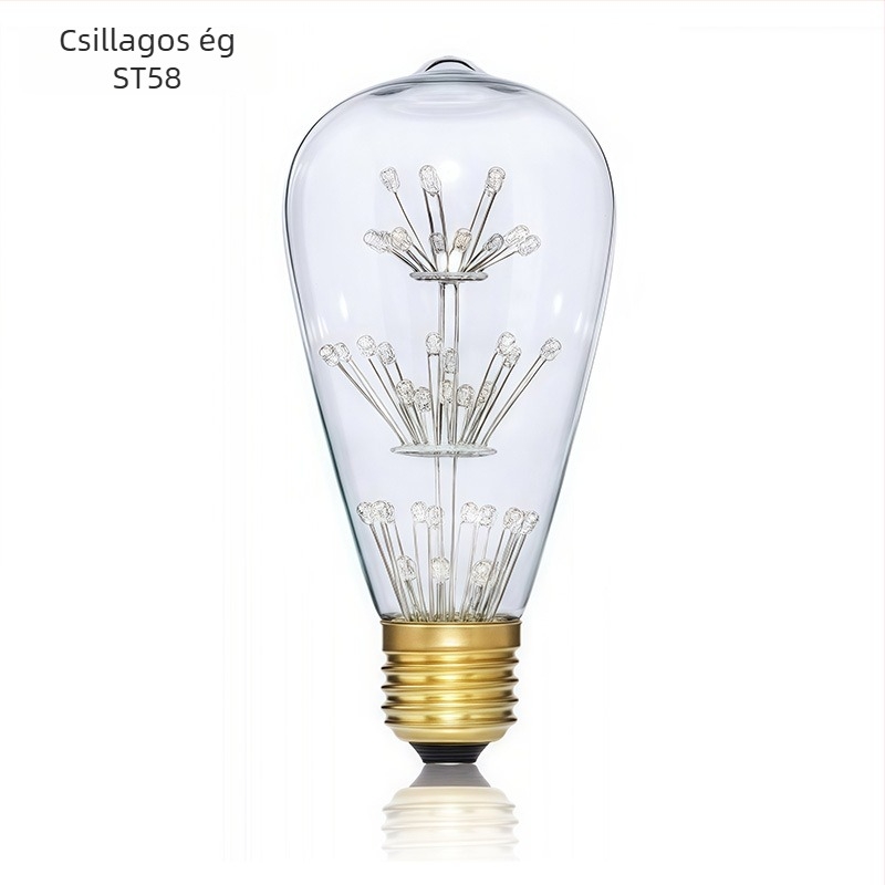 Edison LED filament E27 ST64 izzó, 220V, 480 lm, 360° fénysugár, dimmelhető