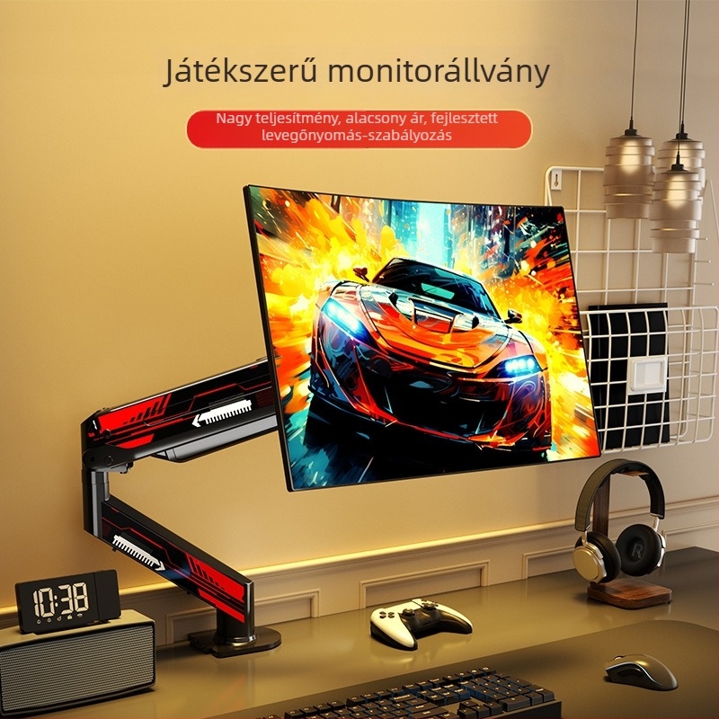 Md8 Frissített Monitorkar – hidegen horganyzott acél, kompatibilis 17–32 inch monitorokkal, 3 kg tömeg, forgó cantilever asztali állvány