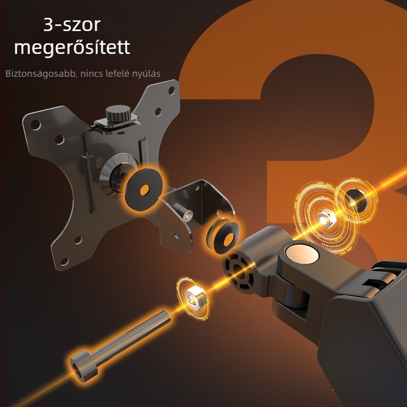 Md8 Frissített Monitorkar – hidegen horganyzott acél, kompatibilis 17–32 inch monitorokkal, 3 kg tömeg, forgó cantilever asztali állvány