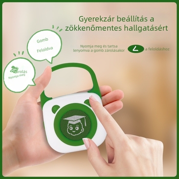 Kisgyerekeknek szánt, korai oktatást támogató történetgép Bluetooth-szal, felvételi lehetőséggel, újratölthető akkumulátorral, 8GB+ memóriával, szilikon házzal