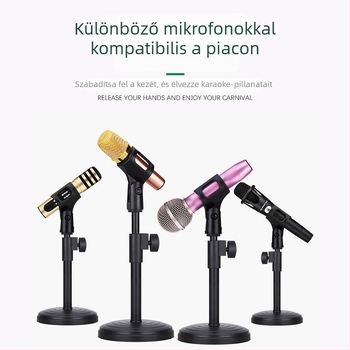 Asztali mikrofonállvány nehéz fém korong alapú, állítható magasságú, kondenzátor mikrofonnal kompatibilis, MILESNG ZM02