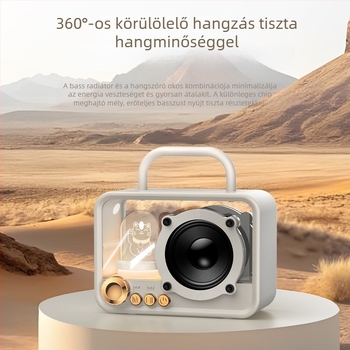 Beépített akkumulátoros Bluetooth asztali/otthoni hangszóró, 5W, Bluetooth 5.3, 60 Hz–15 kHz, 10 m hatótáv