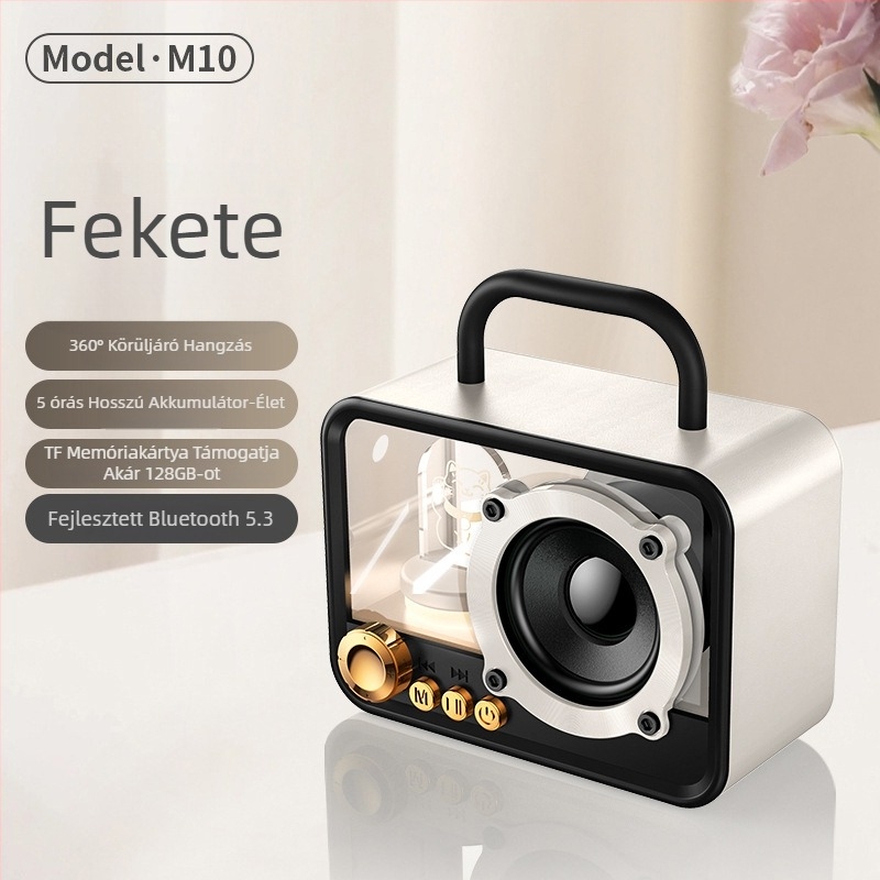Beépített akkumulátoros Bluetooth asztali/otthoni hangszóró, 5W, Bluetooth 5.3, 60 Hz–15 kHz, 10 m hatótáv