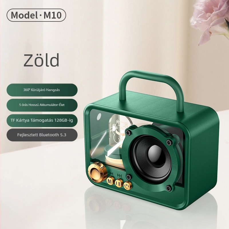 Beépített akkumulátoros Bluetooth asztali/otthoni hangszóró, 5W, Bluetooth 5.3, 60 Hz–15 kHz, 10 m hatótáv