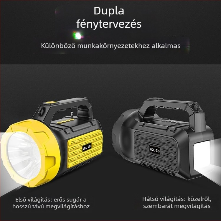 Kültéri Bluetooth hangszóró TF-kártyával, beépített zseblámpa, 5W, Bluetooth 5.3, 1200–2000mAh akkumulátor