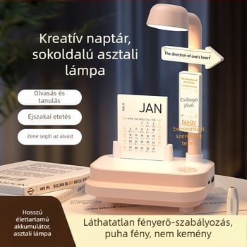 Kreatív Bluetooth audió éjjeli lámpa hálószobába – kétfunkciós asztali lámpa, 3 fényhőmérséklet, 1200Ah akkumulátor, 5V/2A