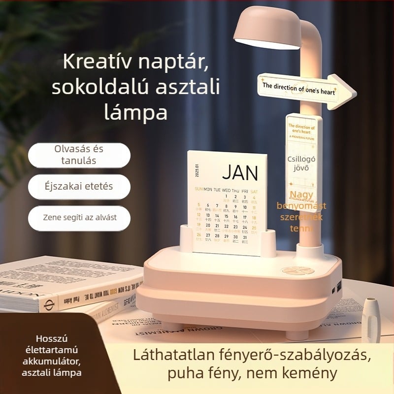 Kreatív Bluetooth audió éjjeli lámpa hálószobába – kétfunkciós asztali lámpa, 3 fényhőmérséklet, 1200Ah akkumulátor, 5V/2A