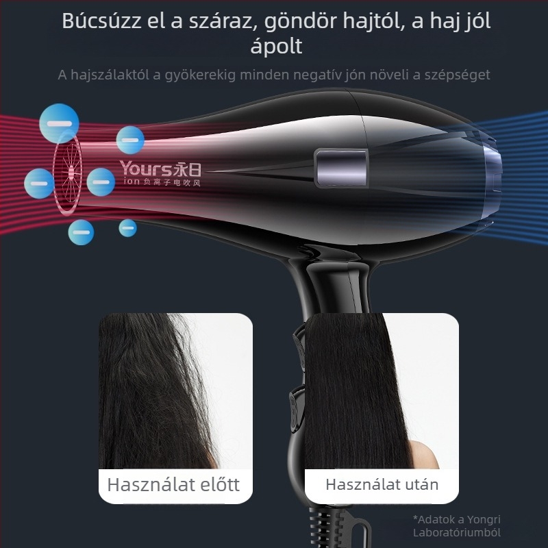 Otthoni hajszárító - 1700W kefés AC motor, negatív ionok és állandó hőmérsékletű hajápolás, hideg/meleg levegő, 220V