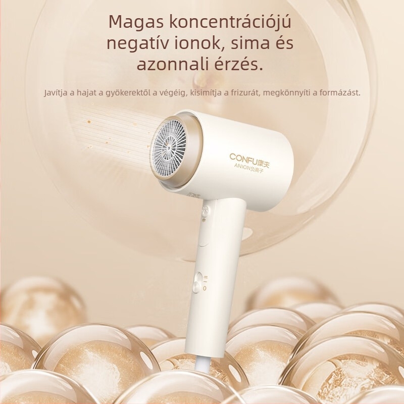 Confu KF-3153 hajszárító negatív ionokkal, összecsukható, 1600W, 220V, meleg és hideg levegő