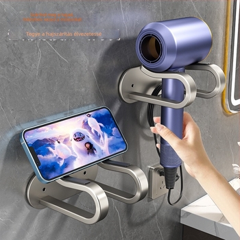 Dyson falra szerelhető hajszárító tartó, alumínium, teherbírás 10 kg, modell Blower frame, oxidált felület