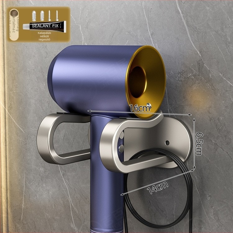 Dyson falra szerelhető hajszárító tartó, alumínium, teherbírás 10 kg, modell Blower frame, oxidált felület