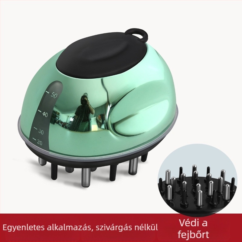 Fejbőr-alkalmazó tápláló oldattal, gördülő gyöngyök vezető folyadékhajkefe, modell: Liquid Diverter; súly 35-40 g; minden szezonban használható; általános célú