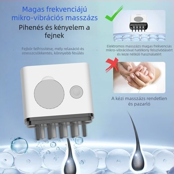 BK-SY01 elektromos fejbőrmasszázs fésű, gombelemre működik, viszketés elleni és fejbőr nyugtatása