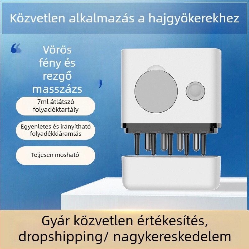 BK-SY01 elektromos fejbőrmasszázs fésű, gombelemre működik, viszketés elleni és fejbőr nyugtatása