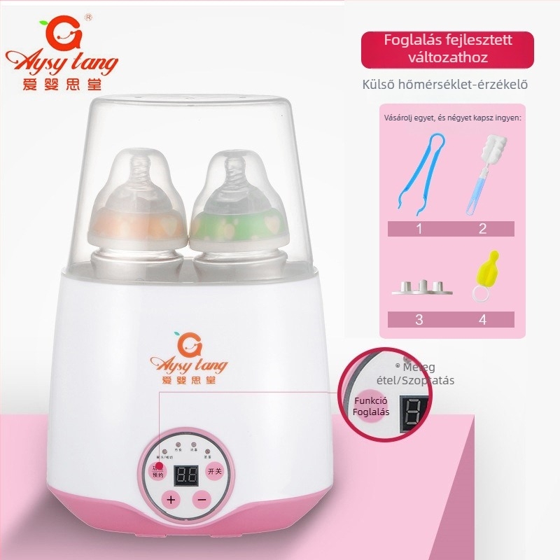 Kétfunkciós tejmelegítő és cumisüveg sterilizáló AY-N18, 170W, 220V AC, PP
