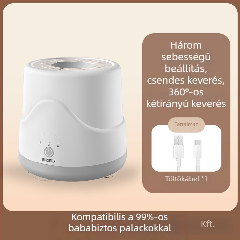 Elektromos babatejkeverő 55°C állandó hőmérséklettel, USB töltés, 3 sebesség, gyors melegítés
