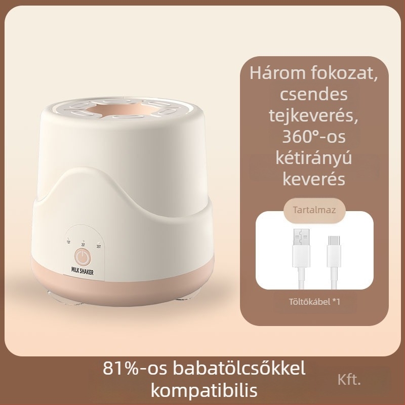 Elektromos babatejkeverő 55°C állandó hőmérséklettel, USB töltés, 3 sebesség, gyors melegítés