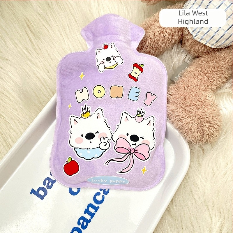 Vízben töltött melegítőüveg – Teddy velúr, rajzfilmszerű stílus, kézre, lábra és gyomorra alkalmas, melegítés víz befecskendezésével, 38 g