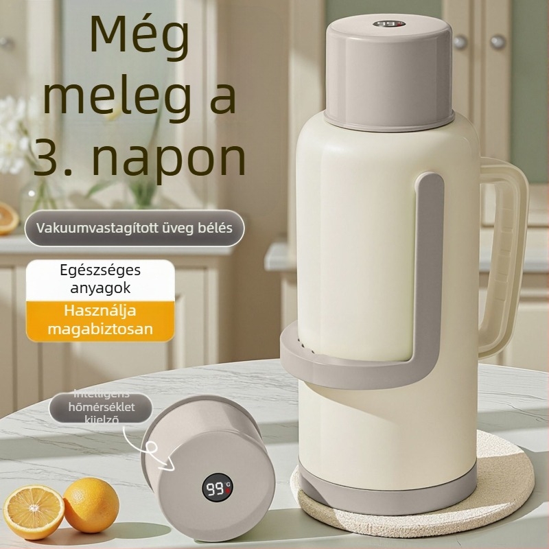 Termosz üveg belsővel, nagy kapacitás, 12–24 óra szigetelés, prémium Xinmeiya PP+ütvég belső