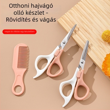 Babahajvágó készlet: sík olló, 20-fogú vékonyító olló és fésű; vékonyítás 15-25