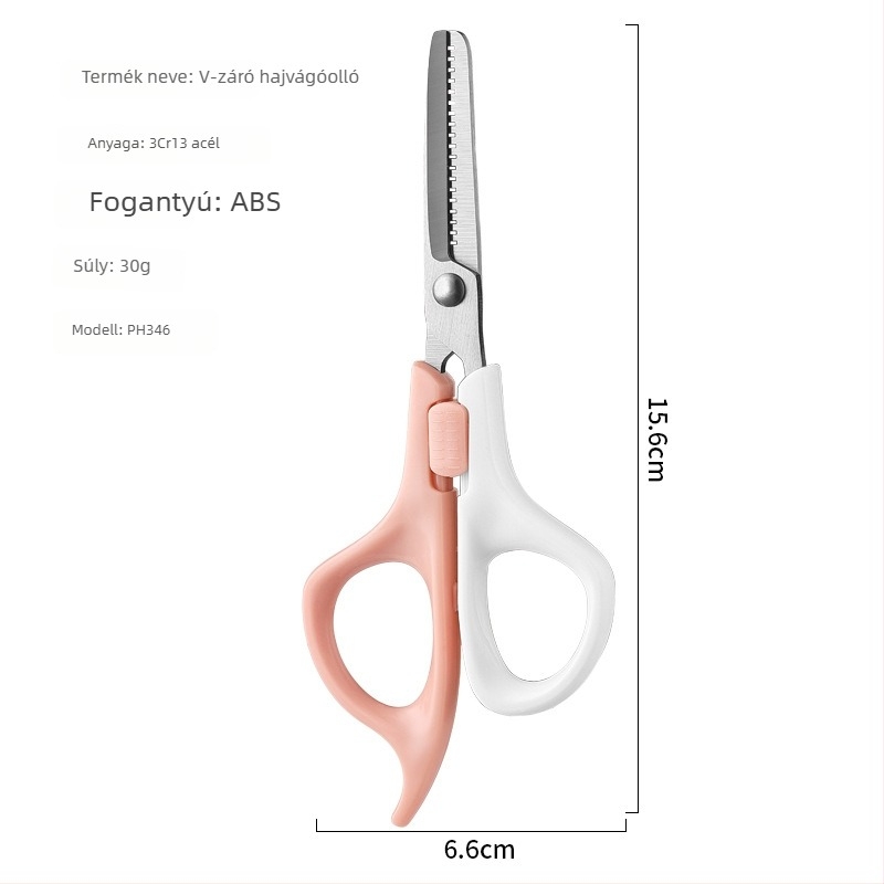 Babahajvágó készlet: sík olló, 20-fogú vékonyító olló és fésű; vékonyítás 15-25