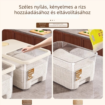 Rizstároló doboz zárható, nedvességálló és rovarbiztos kialakítású; 10 L kapacitás; PP műanyag; Star Saint márka; logónyomtatás lehetséges; dátum rögzítése