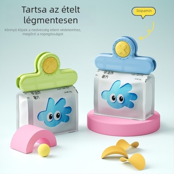 Élelmiszer‑minőségű műanyag zárócsipesz tasakokhoz, nedvességálló és frissességmegőrző, háztartási konyhai használatra (JSQFKJ)