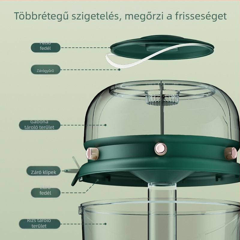 Rotációs Gabonafélék Osztályozó Tároló Doboz, Két Rétegű Dizájn, 5–6 L, Zárt, Nedvesség- és Kártevőmentes, PP Műanyag