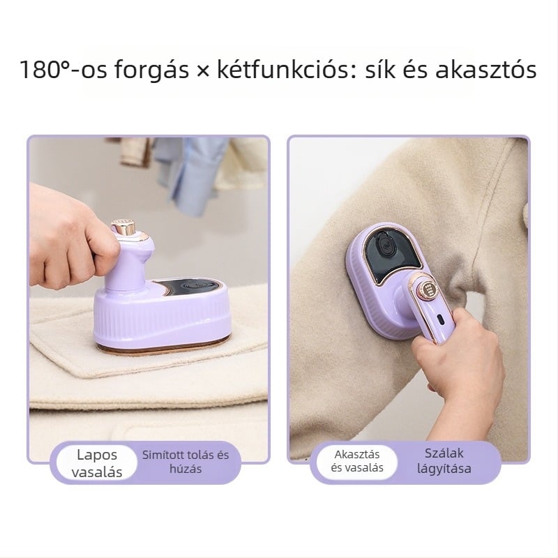 Két az egyben nedves és száraz ruhaszárító gőzölő – összecsukható hordozható kézi kivitel, 40W, 110–240V, tartály <0,8 L, második hőmérséklet-szabályozás